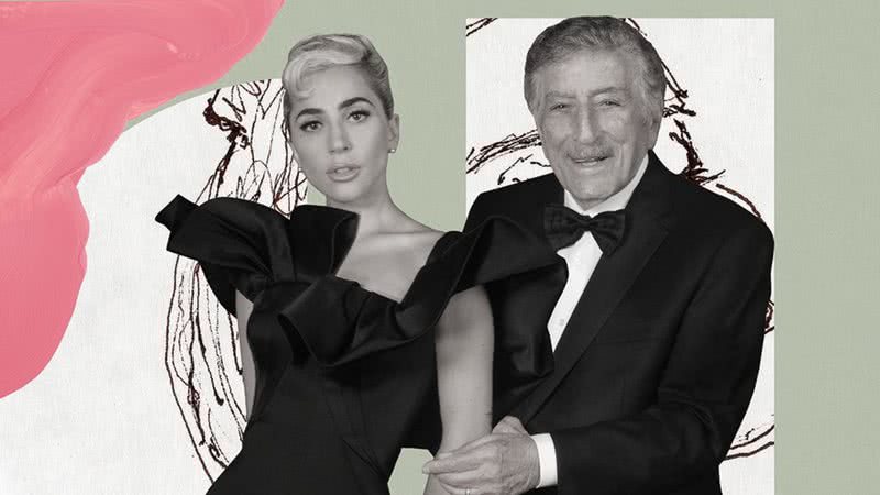 Lady Gaga e Tony Bennett em arte de divulgação do álbum colaborativo "Love For Sale" - Reprodução/ Twitter
