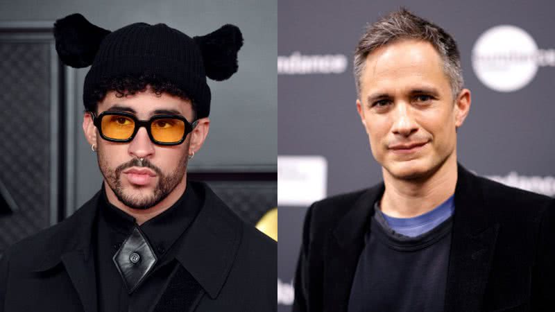 Bad Bunny e Gael García Bernal se beijam em cena do filme Cassandro - Getty Images