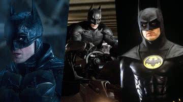 Robert Pattinson, Christian Bale e Michale Keaton como Batman - Divulgação