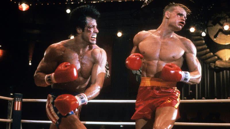 Sylvester Stallone e Dolph Lundgren em cena de "Rocky 4" (1985) - Reprodução