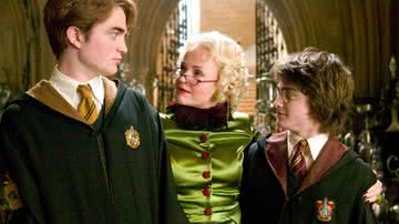 Daniel Radcliffe e Robert Pattinson no set de "Harry Potter e o Cálice de Fogo" - Divulgação