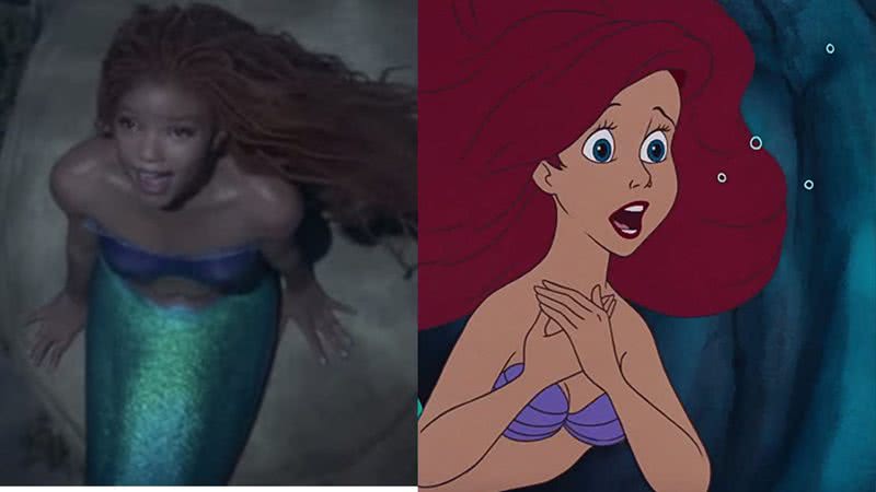 Fãs comparam Halle Bailey com animação clássica de A Pequena Sereia - Reprodução/Disney