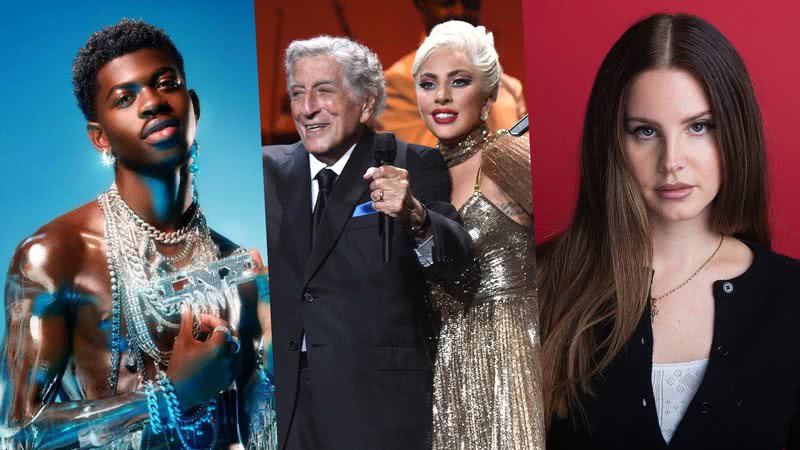 Artistas Lil Nas X, Lady Gaga, Tony Bennet e Lana Del Rey | Grammy 2022 - Reprodução