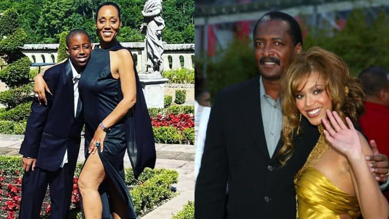 Nixon Knowles e Alexsandra Wright | Matthew Knowles e Beyoncé - Reprodução/Instagram | Getty Images