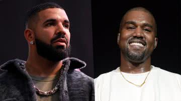 Rappers Drake e Kanye "Ye" West - Reprodução