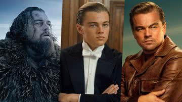 Leonardo DiCaprio em O Regresso (2015), Titanic (1997) e Era uma Vez em... Hollywood (2019) - Reprodução