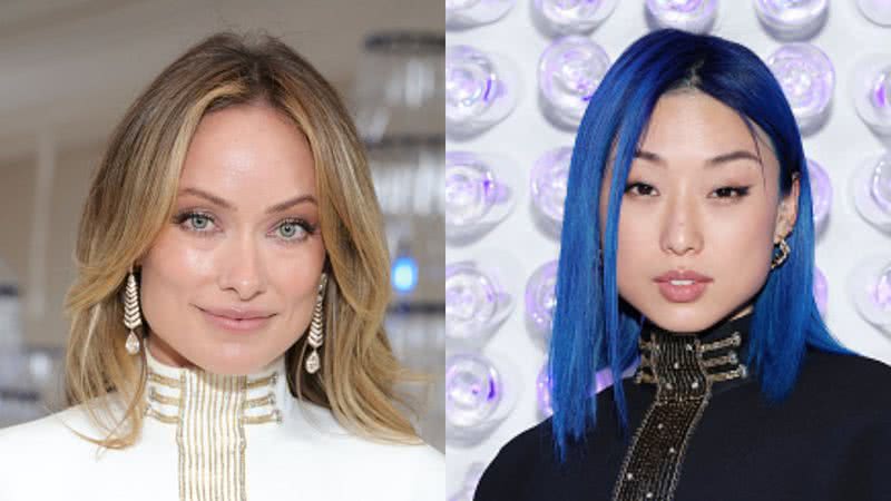 Olivia Wilde e Margaret Zhang usam mesmo vestido no Met Gala 2023 - Kevin Mazur/MG23/Getty Images - Cindy Ord/MG23/Getty Images
