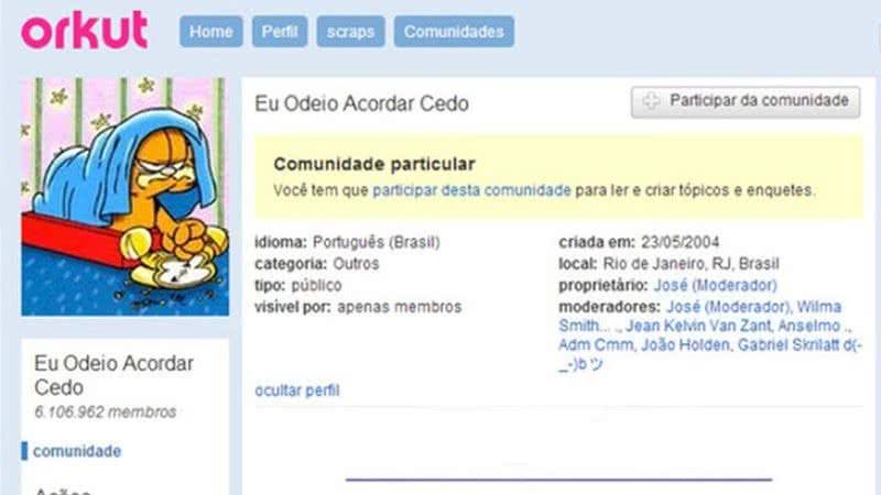 Comunidade do Orkut - Reprodução