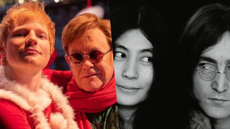 Ed Sheeran, Elton John, John Lennon e Yoko Ono com algumas das melhores colas de Natal - Divulgação