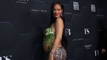 Rihanna celebra suas marcas de beleza Fenty Beauty e Fenty Skin no Goya Studios, em  Los Angeles - Getty Images