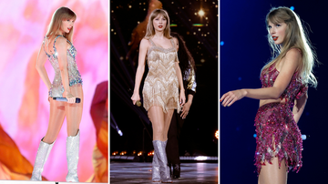 Taylor Swift conseguiu de novo! Confira tudo o que rolou no primeiro fim de semana na The Eras Tour: - Foto 1: Photo by John Medina/Getty Images) Foto 2: (Photo by Kevin Winter/Getty Images for TAS Rights Management) Foto 3: (Photo by Kevin Winter/Getty Images for TAS Rights Management)